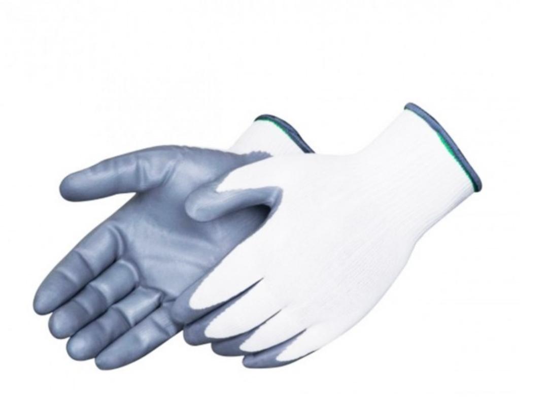 White & Grey Plain Lakeland White PU Coated Gloves, Industrial