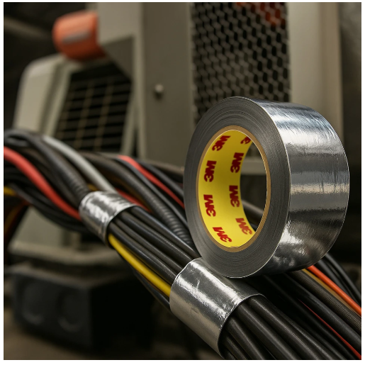3M High Temp Aluminium Foil/Glass Cloth Tape 363 | Box of 2 Rolls
