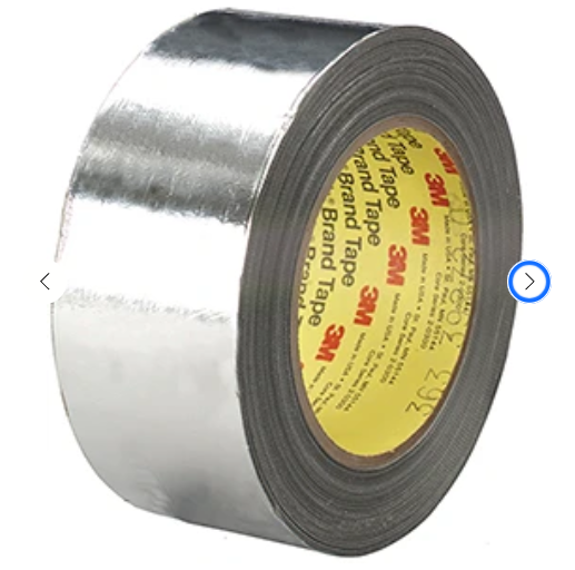 3M High Temp Aluminium Foil/Glass Cloth Tape 363 | Box of 2 Rolls