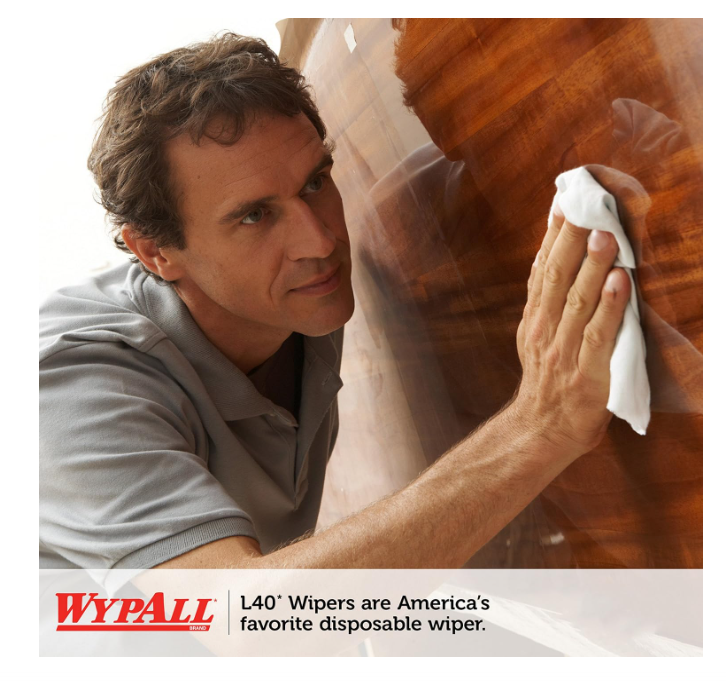 WYPALL* L40 Wipers / Quarter Fold / White / 31.7cm x 33.0, 5701 (Pack of 18)